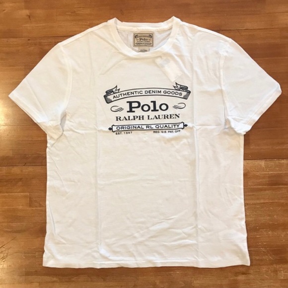 Polo Ralph Lauren Authentic Denim Goods Logo Tee Shirt - Picture 2 of 2